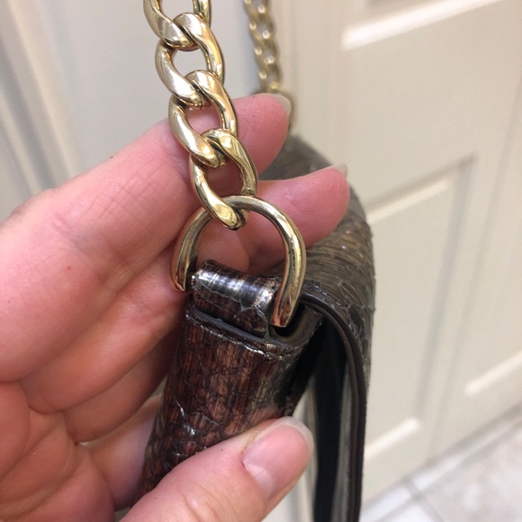 Cole Haan Cross Body Bag, Snakeskin with chain shoulder strap! - Picture 5 of 16